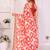 Orange linen printed saree with blouse