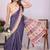 Navy blue linen  saree with blouse