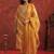 Women Leheriya Dyed Regular Thread Work Kurta with Trousers & With Dupatta