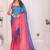 Multicolor linen striped saree with blouse