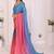 Multicolor linen striped saree with blouse