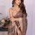 Brown linen  saree with blouse
