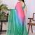 Multicolor linen solid saree with blouse