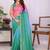 Multicolor linen solid saree with blouse
