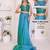 Blue linen checked saree with blouse