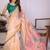 Multicolor linen checked saree with blouse