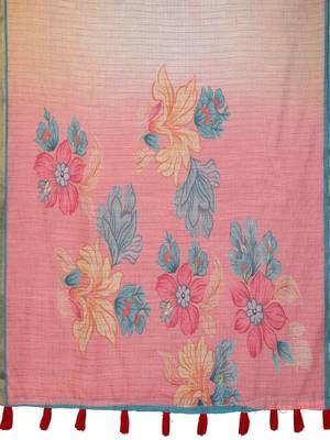 Multicolor linen checked saree with blouse 4