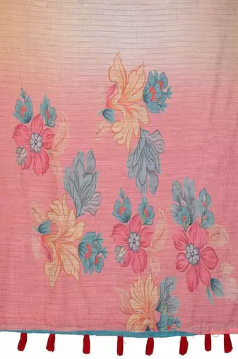 Multicolor linen checked saree with blouse