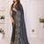 Charcoal linen printed saree with blouse