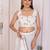 White linen solid saree with blouse