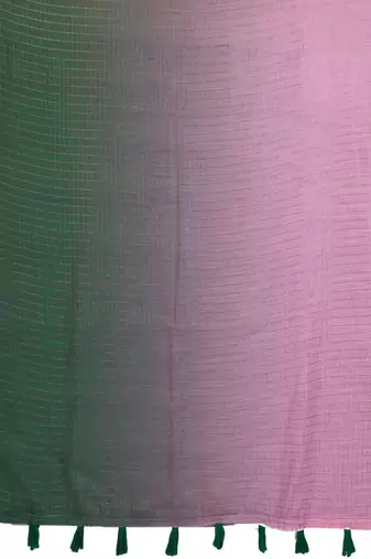 Multicolor linen checked saree with blouse