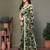 Green chiffon printed saree with blouse