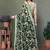 Green chiffon printed saree with blouse