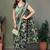 Green chiffon printed saree with blouse