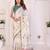 Off white linen printed saree with blouse