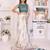 Off white linen printed saree with blouse