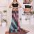 Multicolor linen printed saree with blouse