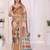 Multicolor linen printed saree with blouse