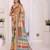 Multicolor linen printed saree with blouse