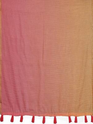 Multicolor linen striped saree with blouse 4