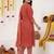 Women Ethnic Motifs Printed Regular Thread Work Pure Cotton Kurta with Trousers & With Dupatta