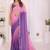 Pink linen striped saree with blouse