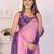 Pink linen striped saree with blouse