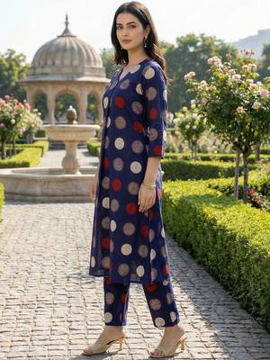 Women Ethnic Motifs Printed Regular Pure Cotton Kurta with Trousers 3