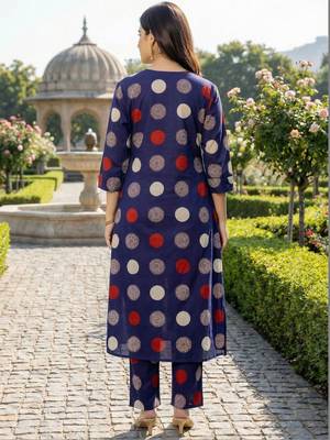 Women Ethnic Motifs Printed Regular Pure Cotton Kurta with Trousers 4