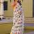 White chiffon printed saree with blouse
