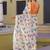 White chiffon printed saree with blouse