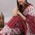 Multicolor linen printed saree with blouse