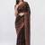 Brown tissue embellished saree with blouse