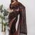 Brown tissue embellished saree with blouse
