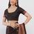 Brown tissue embellished saree with blouse