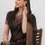 Brown tissue embroidered saree with blouse