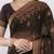 Brown tissue embroidered saree with blouse