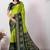 Lime pure georgette woven design saree with blouse