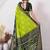 Lime pure georgette woven design saree with blouse