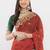 Red georgette embellished saree with blouse
