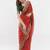 Red georgette embellished saree with blouse