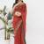 Red georgette embellished saree with blouse