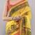 Yellow linen printed saree with blouse