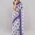 Violet linen printed saree with blouse