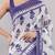 Violet linen printed saree with blouse