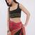 Multicolor linen printed saree with blouse