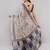Off white linen printed saree with blouse