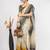 Off white tissue printed saree with blouse