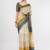 Off white tissue printed saree with blouse