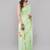 Lime linen printed saree with blouse